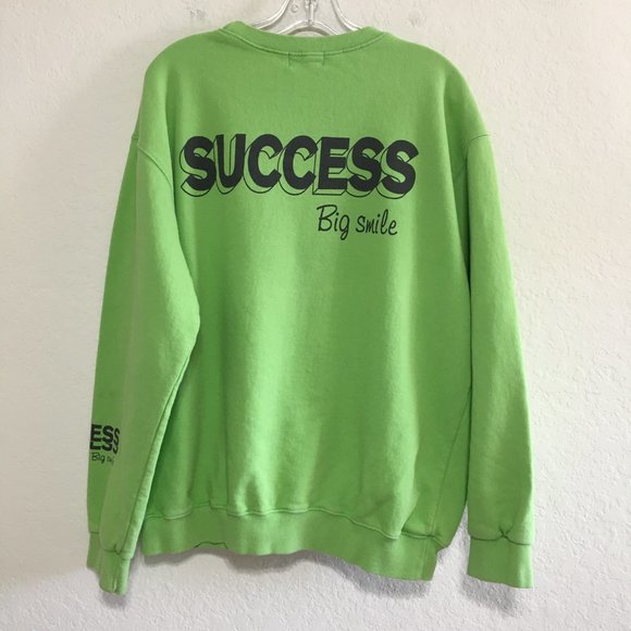 Y2K Loose Fit Korean Fashion Terry Cotton Sweatshirt Green Free Size - Picture 9 of 13